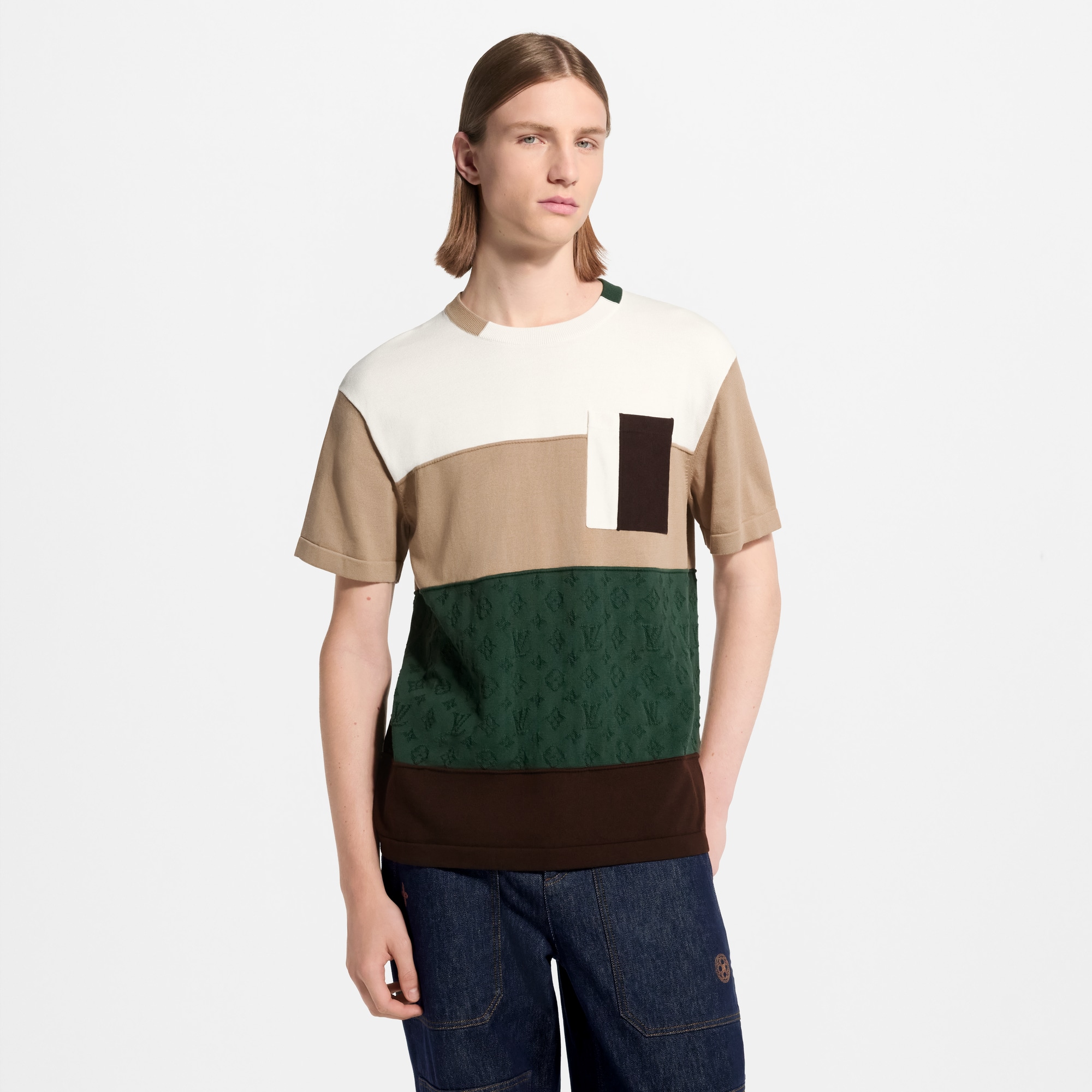 Jacquard Short-Sleeved Crewneck - Ready-to-Wear 1AKLU9 | LOUIS VUITTON